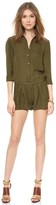 Thumbnail for your product : Haute Hippie Long Sleeve Open Back Romper