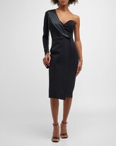 Thumbnail for your product : Chiara Boni La Petite Robe Emery One-Shoulder Sweetheart Midi Dress