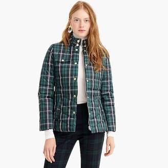 J.Crew Plaid belted puffer jacket