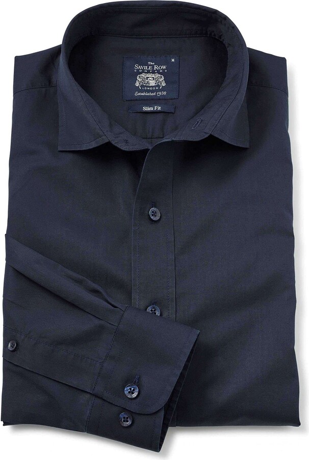 The Savile Row Company London Men's Slim Fit Shorter Length Long Sleeve