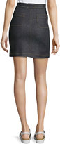 Thumbnail for your product : Carven High-Waist Denim Mini Skirt, Blue
