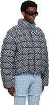 Thumbnail for your product : ERL Blue & Beige Plaid Biscuit Down Coat