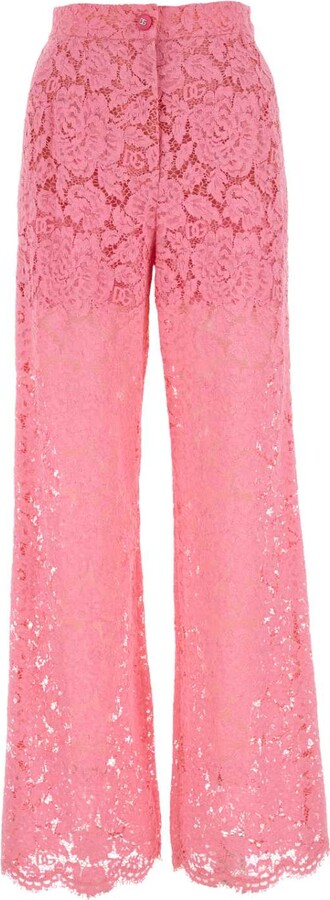 Dolce & Gabbana Pink Lace Pant