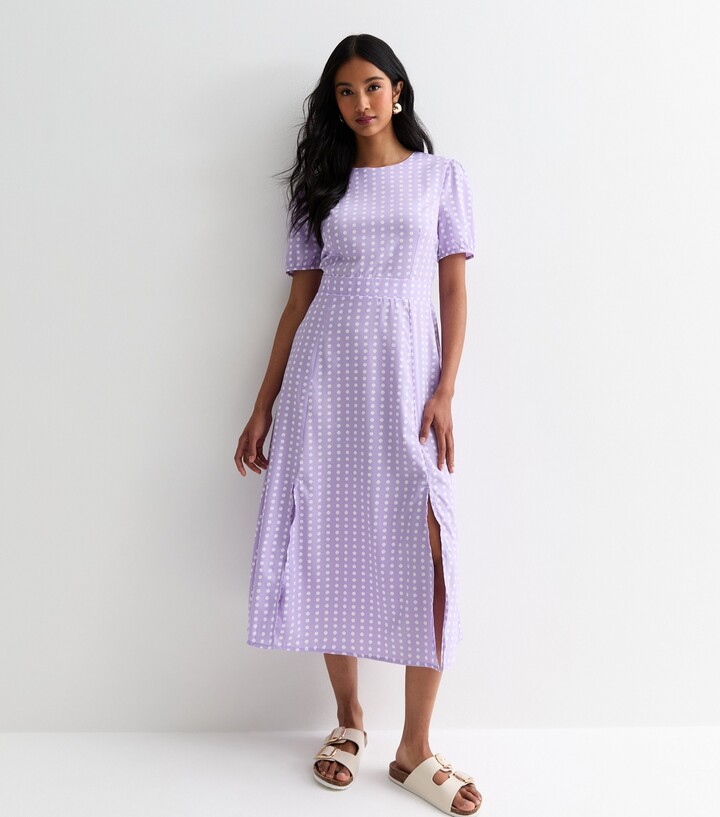 Women's Lilac Polka-Dot Midi Dress Cutie London - ShopStyle