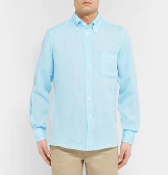 Richard James Button-Down Collar Slub Linen Shirt