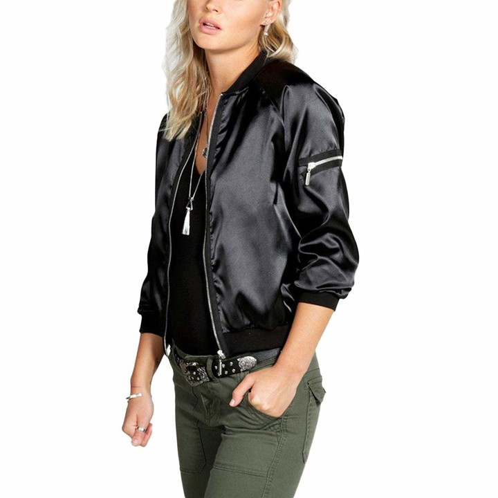 satin baseball jacket womens
