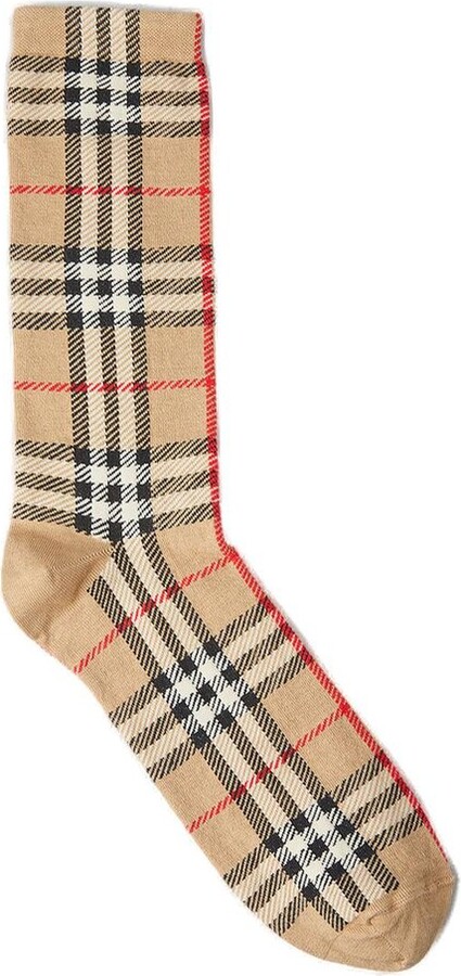 Burberry Vintage Check-Pattern Stretched Socks - ShopStyle