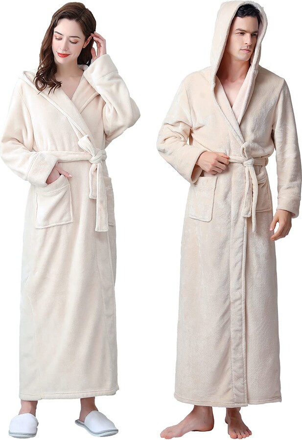 ZAPZEAL Dressing Gown Women with Hood Luxurious Fluffy Unisex Nightwear