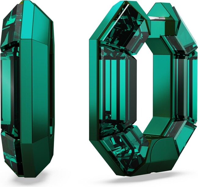 Swarovski Green or Pink Aluminum Lucent Mini Hoop Earrings