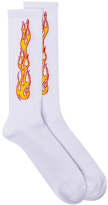 Palm Angels Flame Intarsia Knit Socks