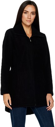 womens denim jacket with fleece sleeves