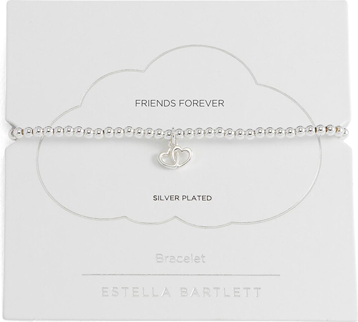 Estella Bartlett Sienna Double Heart Beaded Stretch Bracelet