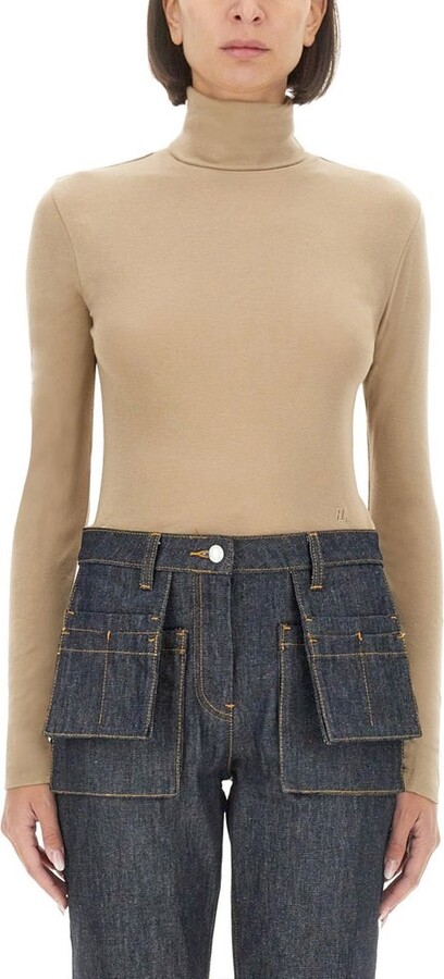 Ruched Jersey Helmut Lang Cutout Turtleneck One-shoulder Ruched