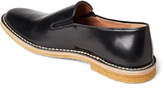 Thumbnail for your product : Dries Van Noten Black Leather Crepe-Sole Slip-Ons