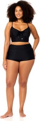 Raisins Curve Womens Plus Size Patrice Trendy Underwired Top Boy Shorts