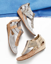Thumbnail for your product : Donald J Pliner Dori Metallic Demi-Wedge Sandal, Natural/Platino
