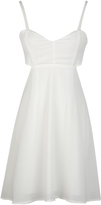 Thumbnail for your product : Choies White Cami Skater Dress with Cut Out Back