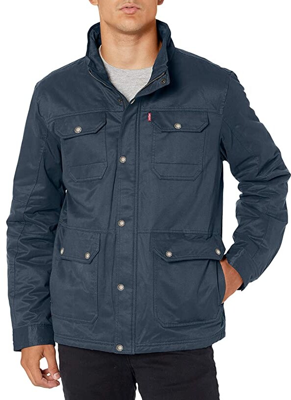 navy military jacket mens