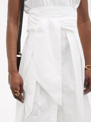 Alexandre Vauthier Sash-belt Cotton-blend Poplin Midi Skirt - White