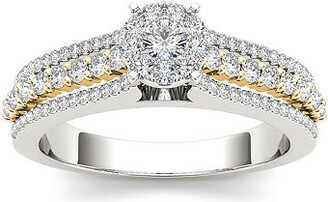 MODERN BRIDE 1/2 CT. T.W. Diamond 10K Two-Tone Gold Engagement Ring