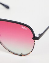 Thumbnail for your product : Quay High Key aviator sunglasses in black coral