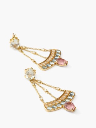 Dubini Sophia 18kt Gold Chain Chandelier Earrings - Multi