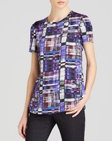 Thumbnail for your product : Armani Collezioni Top - Short Sleeve Watercolor Print Silk