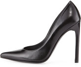 Thumbnail for your product : Stuart Weitzman Queen Leather Point-Toe Pump, Black
