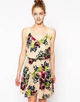 Thumbnail for your product : Vila Floral Print Strap Dress - Sandshell