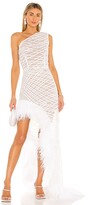 Thumbnail for your product : Bronx and Banco Lola Blanc Sheer Feather Gown