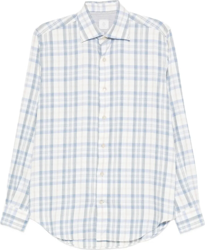 Eleventy Checked Long-Sleeve Shirt