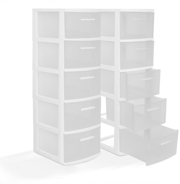 Mq Eclypse 5Drawer Storage Unit with Clear Drawers, Pack of 2 ShopStyle