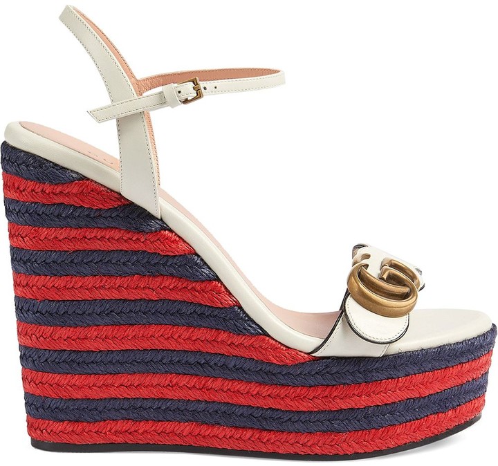 Gucci Double G espadrille wedge sandals ShopStyle