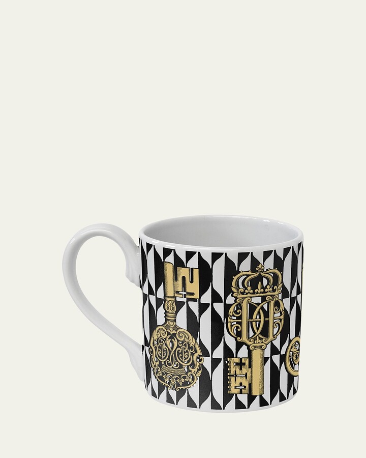 Fornasetti Chiavi Gold & Losanghe Mug