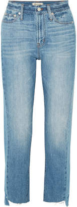 Madewell The Perfect Summer Frayed High-rise Straight-leg Jeans - Mid denim