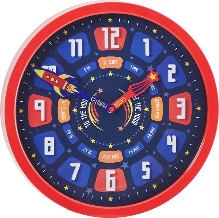 Dunelm Space Tell The Time Clock Red/Blue/Yellow ShopStyle Kids