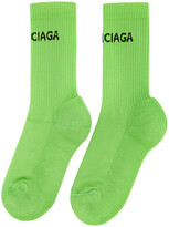 Thumbnail for your product : Balenciaga Green Logo Tennis Socks