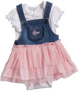 Thumbnail for your product : GUESS Newborn Girl Harper Bodysuit Overalls (0-9M)