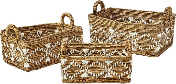 Sorbus Sloped Seagrass Wicker Baskets for Pantry and Kitchen