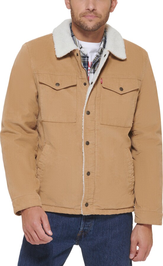 Levi's Corduroy Faux Shearling Lined Trucker Jacket