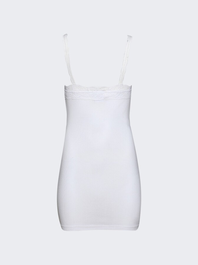Vetements Lace Mini Tank Dress White