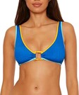 Becca Women's Tatum Crinkle Crush Swim Bikini Top Contemporary Small Ocean