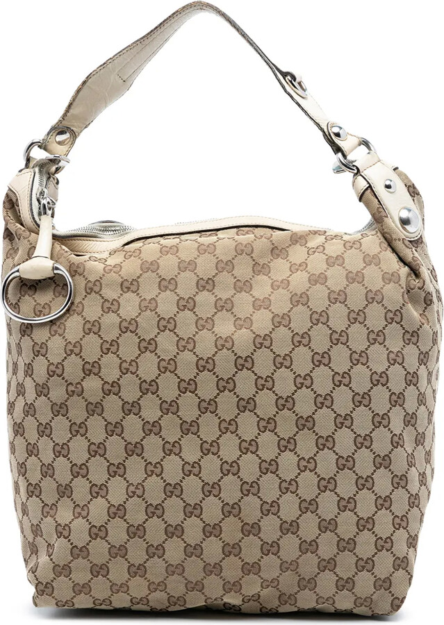 Gucci Pre-Owned 2016-2026 Large GG Canvas Icon Bit Hobo satchel
