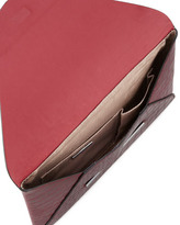 Thumbnail for your product : BCBGMAXAZRIA Crocodile-Embossed Envelope Clutch, Burgundy