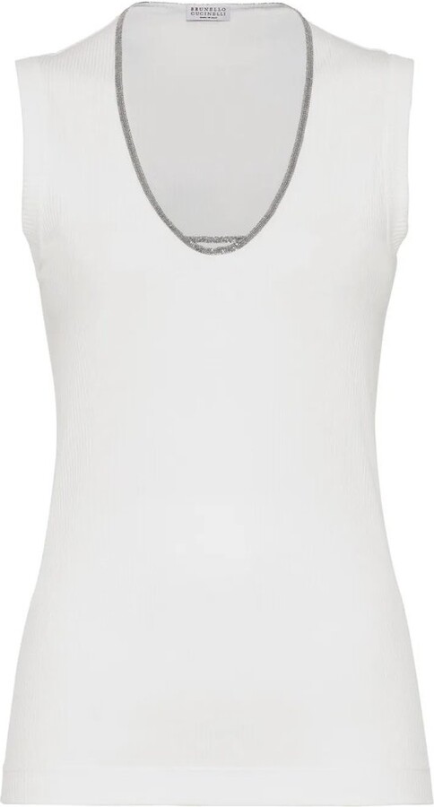 Brunello Cucinelli Monili-Chain Sleeveless Tank Top