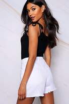 Thumbnail for your product : boohoo NEW Womens Tie Strappy Jersey Cami Top in Black size 6