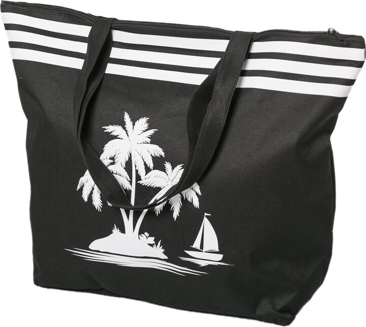 canvas beach bag with zip
