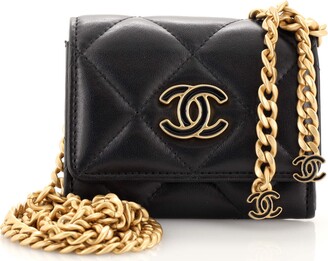 Chanel Pending CC Card Holder on Chain Quilted Lambskin