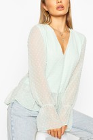 Thumbnail for your product : boohoo Dobby Mesh Tunic Smock Top
