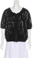 Thumbnail for your product : Lanvin Sequin-Embellished Zip-Up Top Black Sequin-Embellished Zip-Up Top